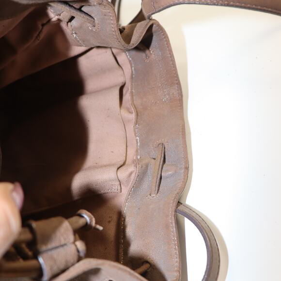 Barbara Bonner Leather Fringe Drawstring Bucket Bag – Boho Style, Repaired - Picture 5 of 5